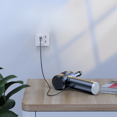 Aspirateur voiture puissant â chargement pratique via cĂąble USB Type-C, utilisable partout