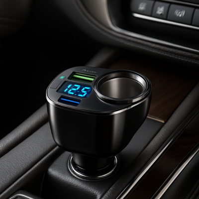 Chargeur telephone voiture dans voiture console noire