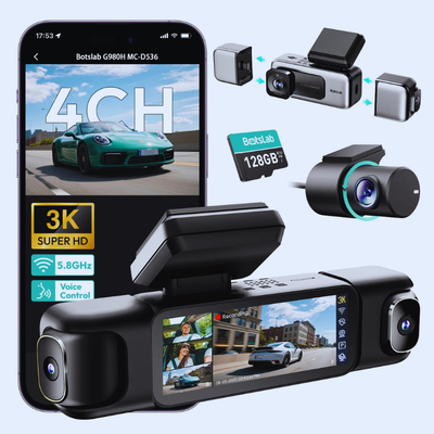 Dashcam voiture 360 Sentinelle 3K - accessoires et modules caméra 4 canaux
