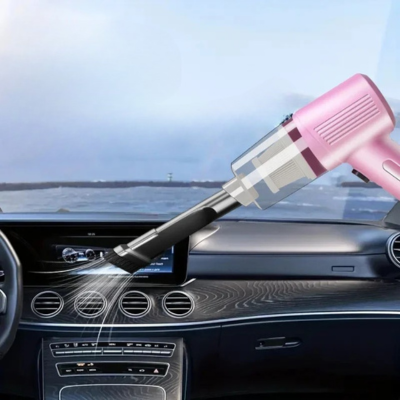 aspirateur de voiture puissant rose nettoie tableau de bord voiture