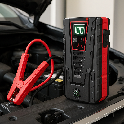 chargeur batterie booster noir rouge charge batterie sous capot voiture