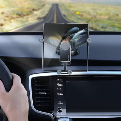 support tablette tableau de bord voiture route droite