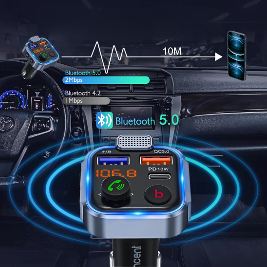 transmetteur fm et bleutooth a distance