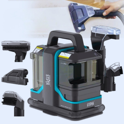 Aspirateur voiture puissant livré avec plusieurs accessoires pour un nettoyage complet