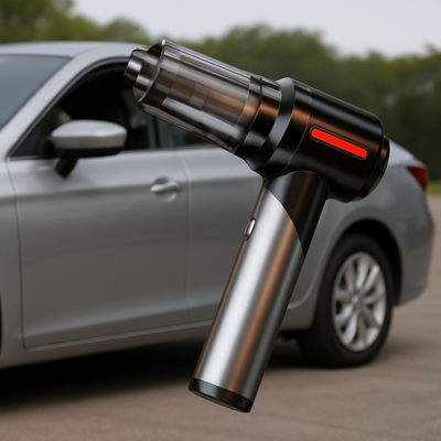Aspirateur de Voiture Sans Fil a cote voiture grise
