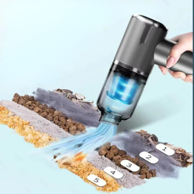 aspirateur de voiture maintenu par une main d une femme pour aspirer differente choses