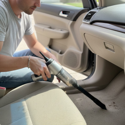 Aspirateur de voiture sans fil nettoie tapis conducteur