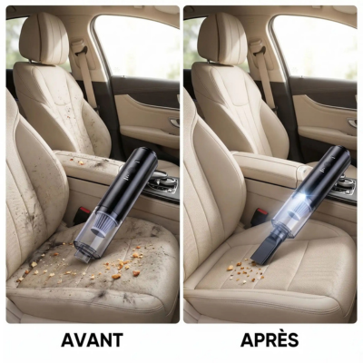Aspirateur sans fil pour voiture comparaison avant apres