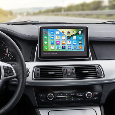 Écran tactile 7 pouces de l'autoradio Android Auto sans fil déployé sur le tableau de bord