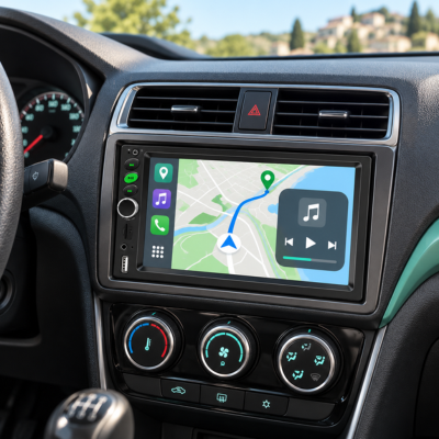 Autoradio Android facile à utiliser, navigation GPS et musique affichées à l'écran