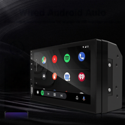 Autoradio Android 2 DIN affichant l'interface Android Auto