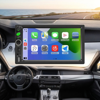 Autoradio Android à écran tactile affichant les applications CarPlay