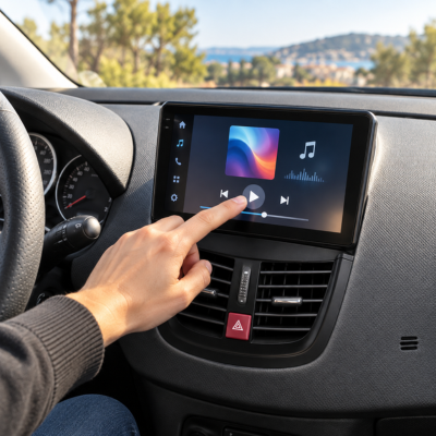 Autoradio bluetooth téléphone multimédia avec GPS, musique et vidéo