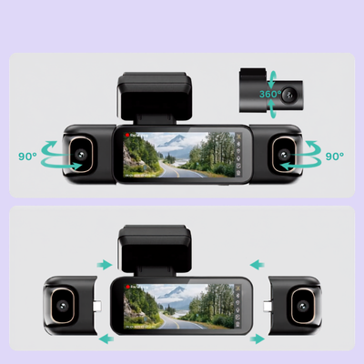 Dashcam voiture 360 Sentinelle 3K - caméra embarquée vue à 360 degrés