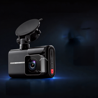 Dashcam pour voiture 4K avec GPS et vision nocturne fixée sur le pare-brise