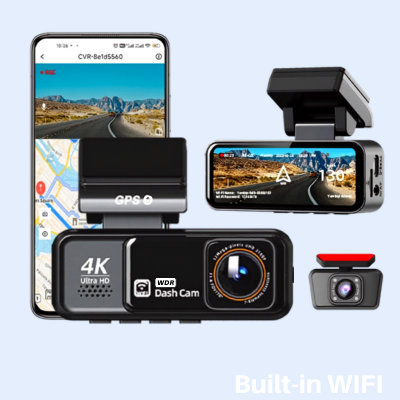 Dashcam pour voiture | Vision Nocturne 4K GPS WiFi