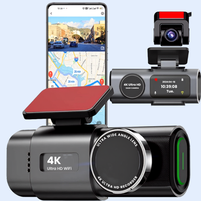 Dashcam VisionGuard 4K - GPS intégré et visualisation sur téléphone