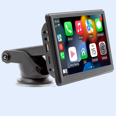 Écran carplay voiture avec support à ventouse réglable sur 90 degrés