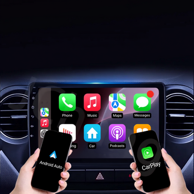 Interface Android Auto affichée sur l'écran carplay voiture de la Clio 4