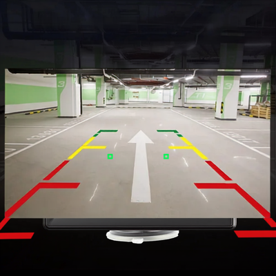 Écran carplay voiture sans fil connecté à une caméra de recul