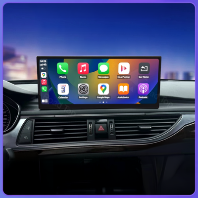 Écran carplay voiture intégré en harmonie avec le tableau de bord de l'Audi A6 A7