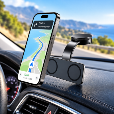 PORTE TELEPHONE MAGNETIQUE POUR VOITURE | Double MagSafe