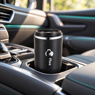Tasse isotherme 500 ml coloris noir avec couvercle anti-fuite