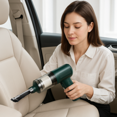 aspirateur de voiture puissant nettoie siege bege