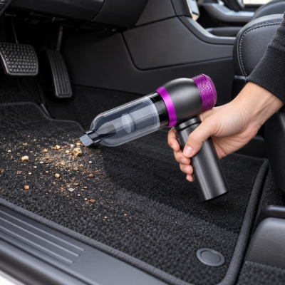 Aspirateur de voiture PowerClean compact et léger, facile à ranger
