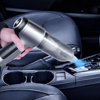 aspirateur pour voiture gris dans porte goblet