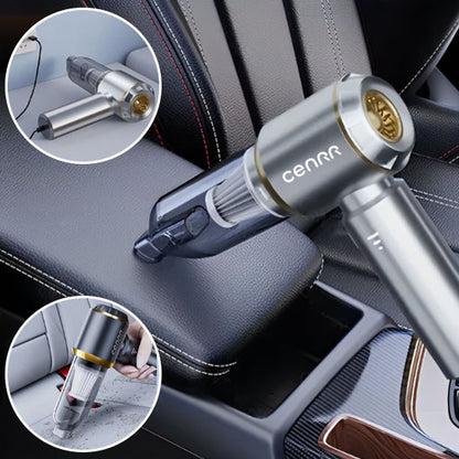 aspirateur pour voiture grise avec filtre en position d aspiration de l accoudoir et du siege