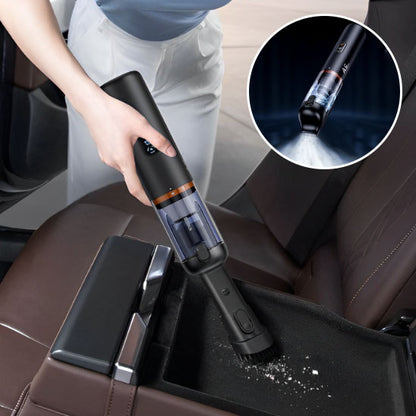 aspirateur pour voiture nettoie et aspire des miettes qui sont dans la voiture
