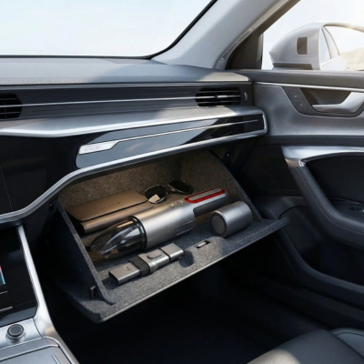 aspirateur professionnel automobile dans boite-a-gant