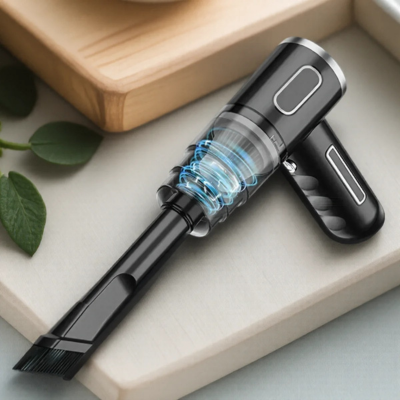 aspirateur puissant pour voiture noir avec accessoire