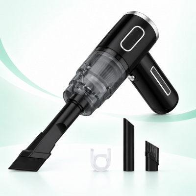 Aspirateur puissant pour voiture noir foncé avec embouts et filtre
