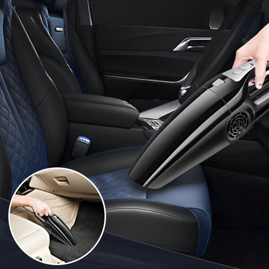 beau siege bleu noire de voiture nettoyer par aspirateur puissant pour voiture