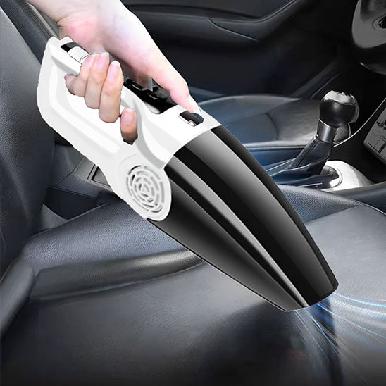 poussiere bien aspirer sur le siege de la voiture avec l aspirateur puissant pour voiture blanc