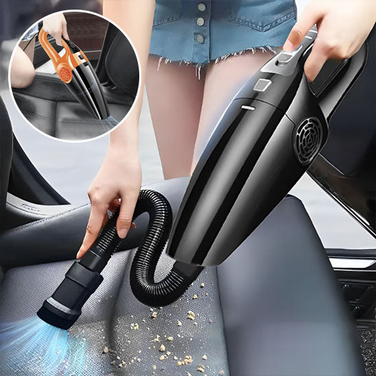 aspirateur puissant pour voiture noir avec un accessoire flexible et efficace pour nettoyer le siege 