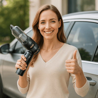 aspirateur puissant voiture portable sans fil femme au nuage