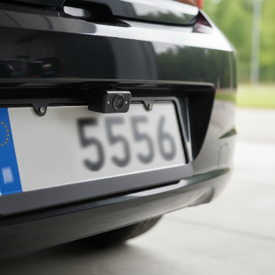 Caméra recul - voiture noire sans logo