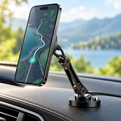 Support ChargeFast avec téléphone en portrait et carte GPS