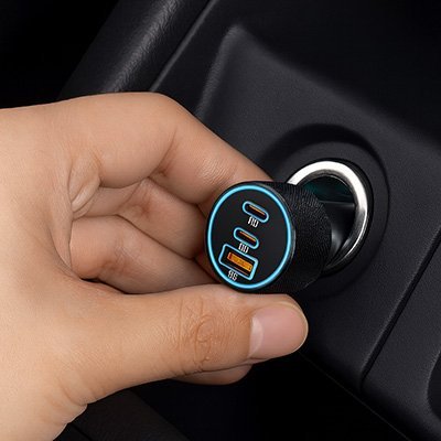 chargeur allume cigare ultra rapide avec trois bornes recharges