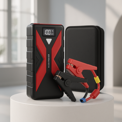 chargeur booster batterie avec sacoche noir sur stand