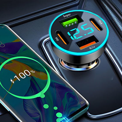 chargeur usb allume cigare affichage led