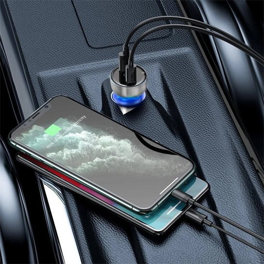chargeur usb allume cigare charge deux smartphone