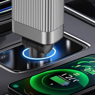 Émetteur FM Bluetooth qui se branche sur l’allume-cigare, diffusion musique sans fil et recharge smartphone