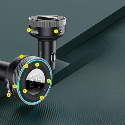 fm transmetteur bluetooth affichage led