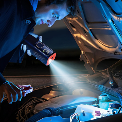 gonfleur pneu voiture lampe led forte