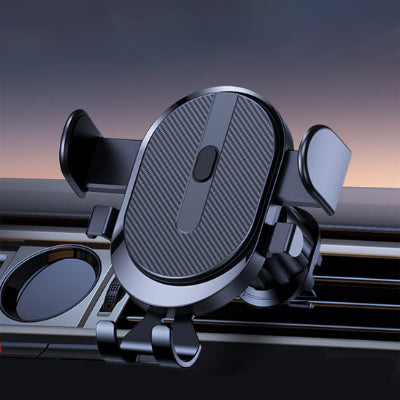 support de telephone pour voiture noir positionne sur la bouche d aeration de la voiture 