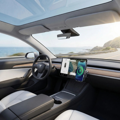 support telephone magnetique voiture tesla moderne